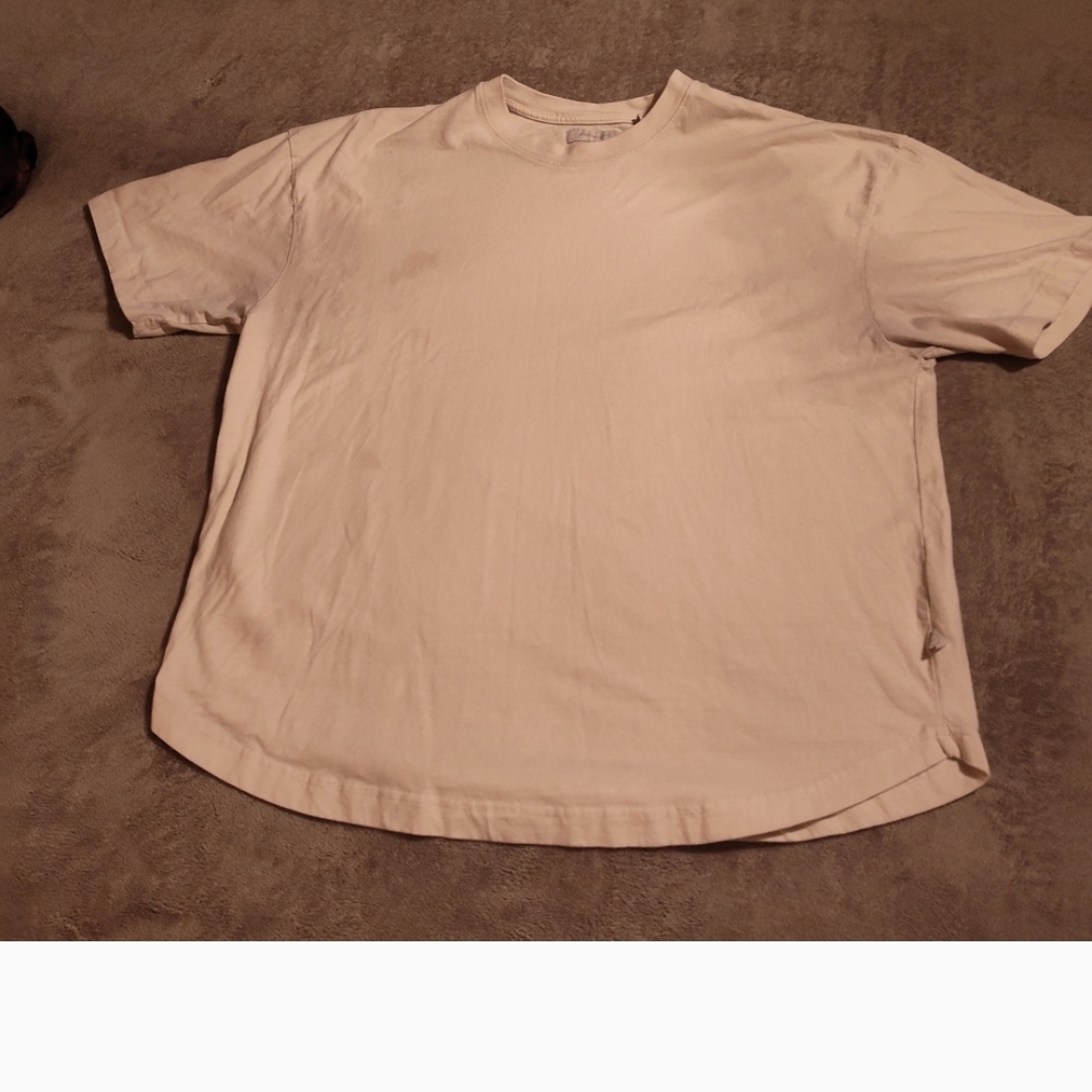 Men's Casual Cream Short Sleeve Tee